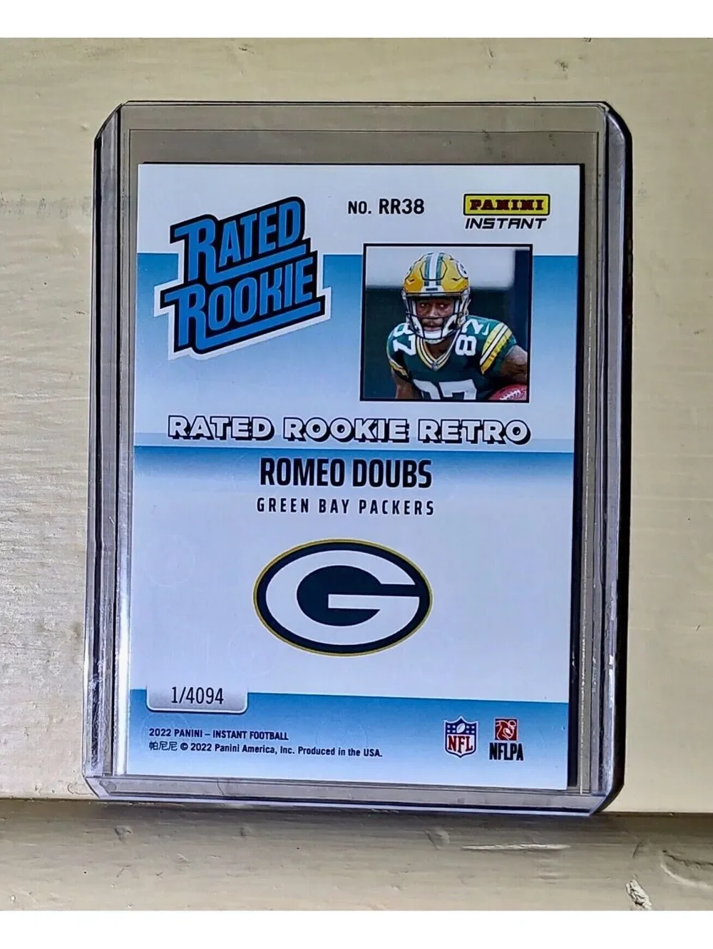 Romeo Doubs 2022 NFL Panini #38 Rated Rookie Retro Football Card 1/4094